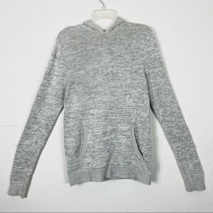 Express Light Grey Marled Knit Hooded Sweater